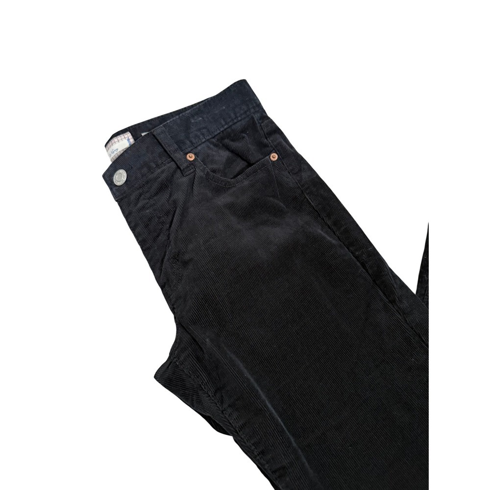 Black Grunge Corduroy Stretch Bootcut Pants - Picture 1 of 7